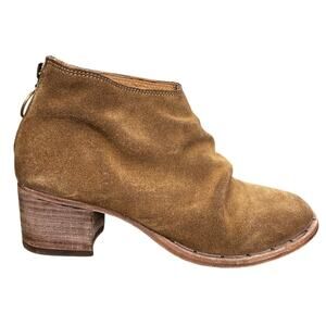 Beek Women’s Quail Brown Suede Stacked Heel Ankle Boots Size US 6